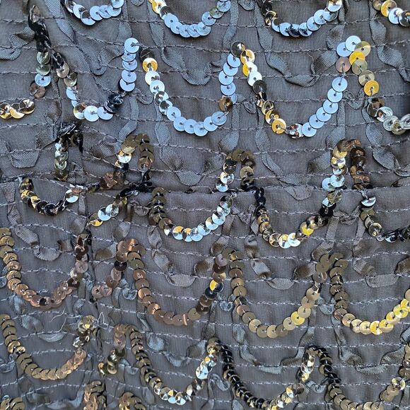 Nanette Lepore all over Sequins sleeveless cami Top sz 4 Y2K babydoll whymsycal - Picture 9 of 9